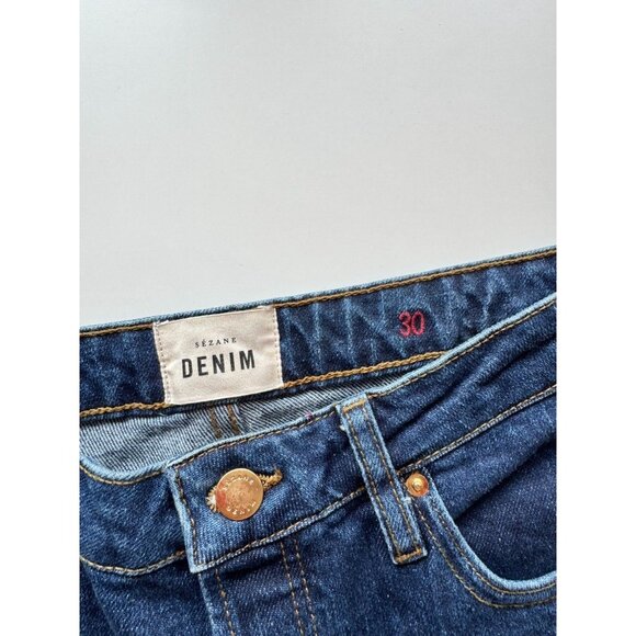 SEZANE Slim Parfait Dark Blue High Rise Skinny Ankle Jeans, Size 30 - Picture 12 of 14